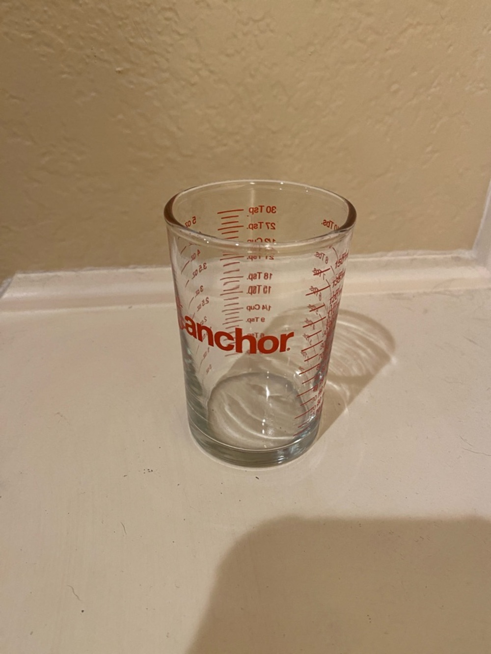 Anchor Hocking Glass Measuring Cup with Red Scale